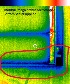 Thermal scan of garage door - before