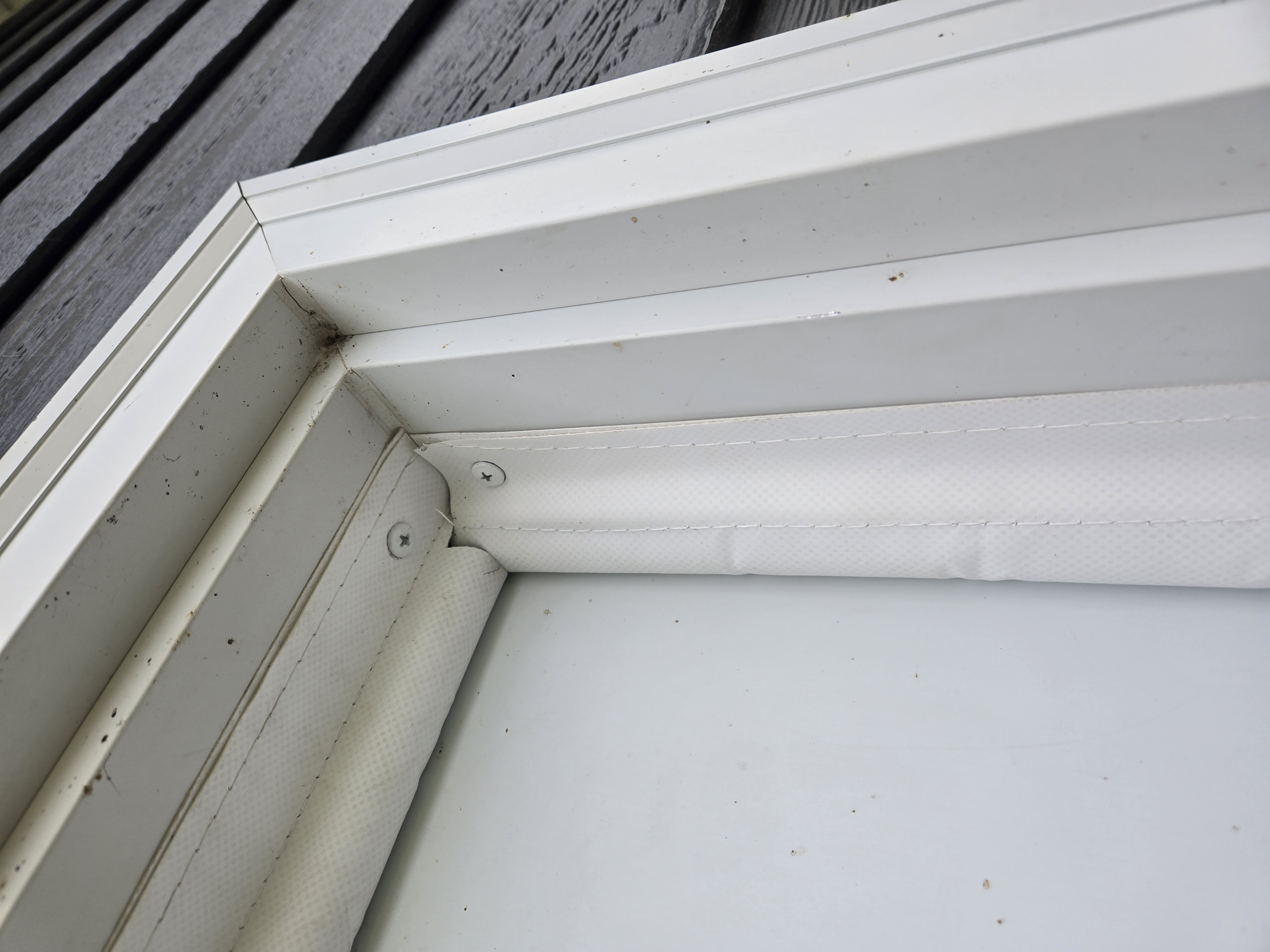 Door edge seal showing corner close up detail